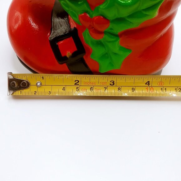 Vintage 1976 Christmas Santa Boot Planter Ceramic Hand Painted Decorative Shoe - Picture 10 of 12